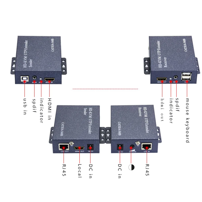 1080p 200m HDMI KVM UTP удлинитель с usb портом для DVR/HDTV USB над cat5 cat6|KVM-переключатели| |
