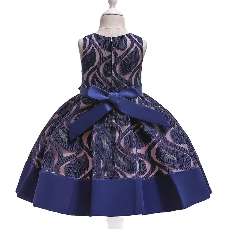 

New Children's Clothing Kids Dresses Girls Dress Spring Summer Solid Color Lace Embroidered Bow Princess a Tutu