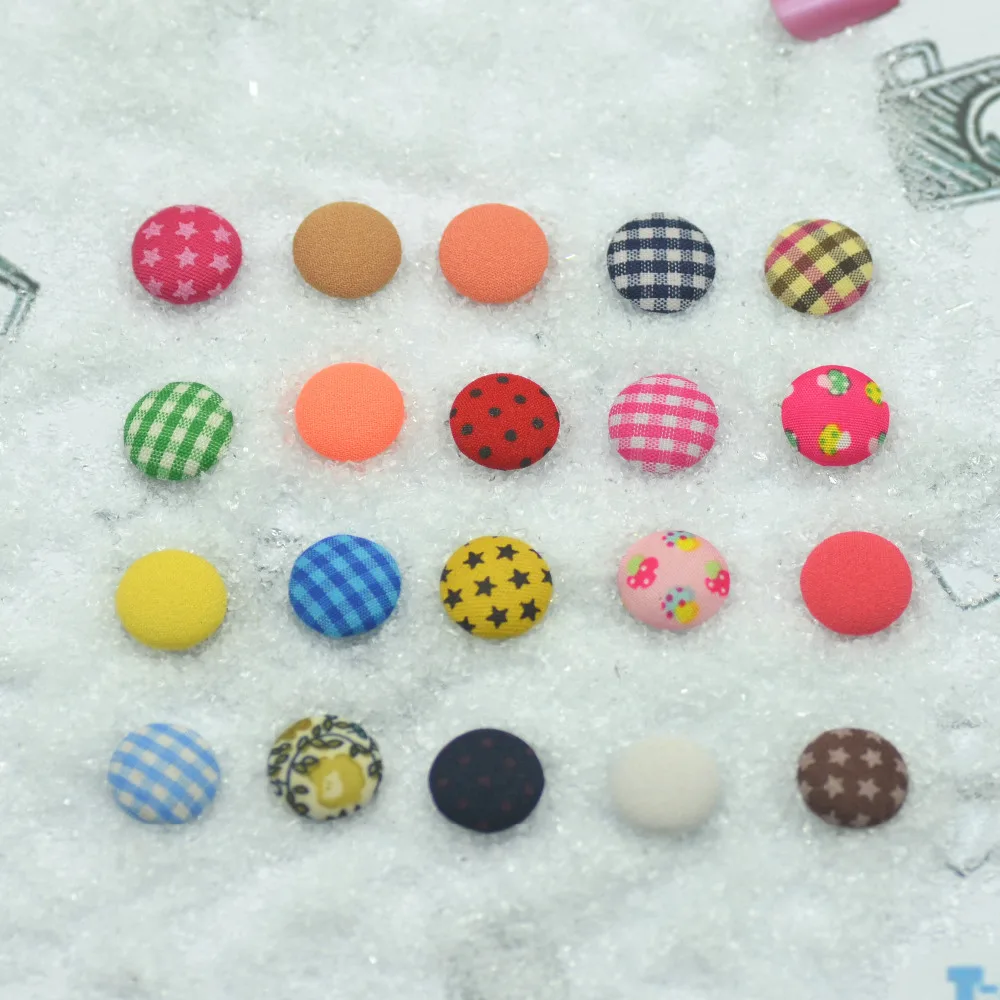 Круглые пуговицы с плоской спинкой 15 мм тканевые бесплатная доставка | Пуговицы