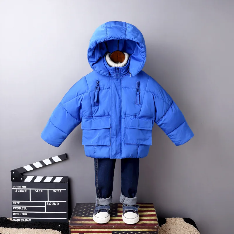Зимняя детская пуховая хлопковая куртка с капюшоном для девочек детское пальто