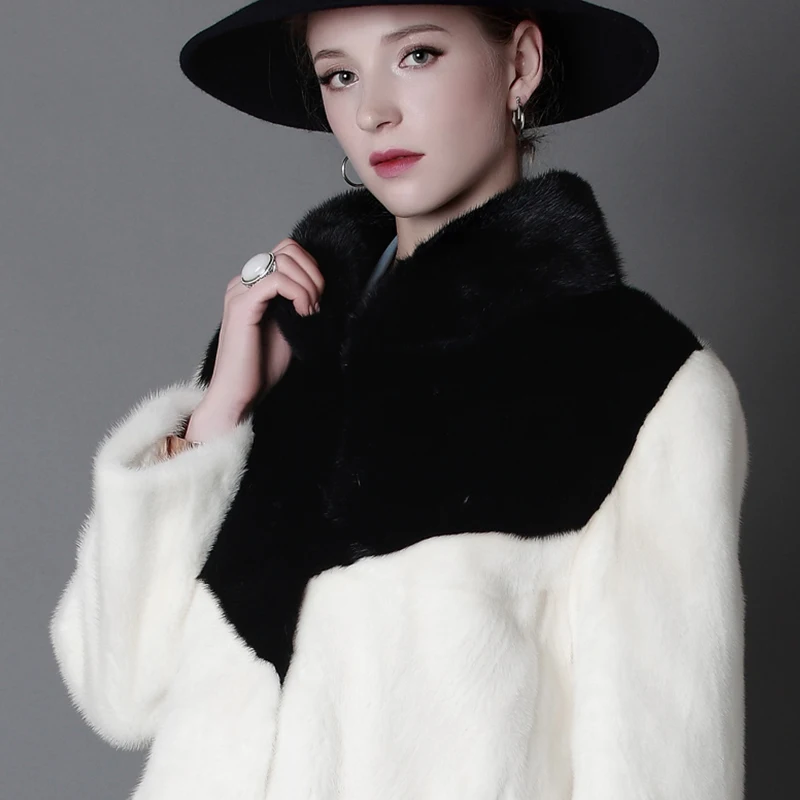 Высококачественная куртка LVCHI на заказ Женское пальто меховое натуральный мех