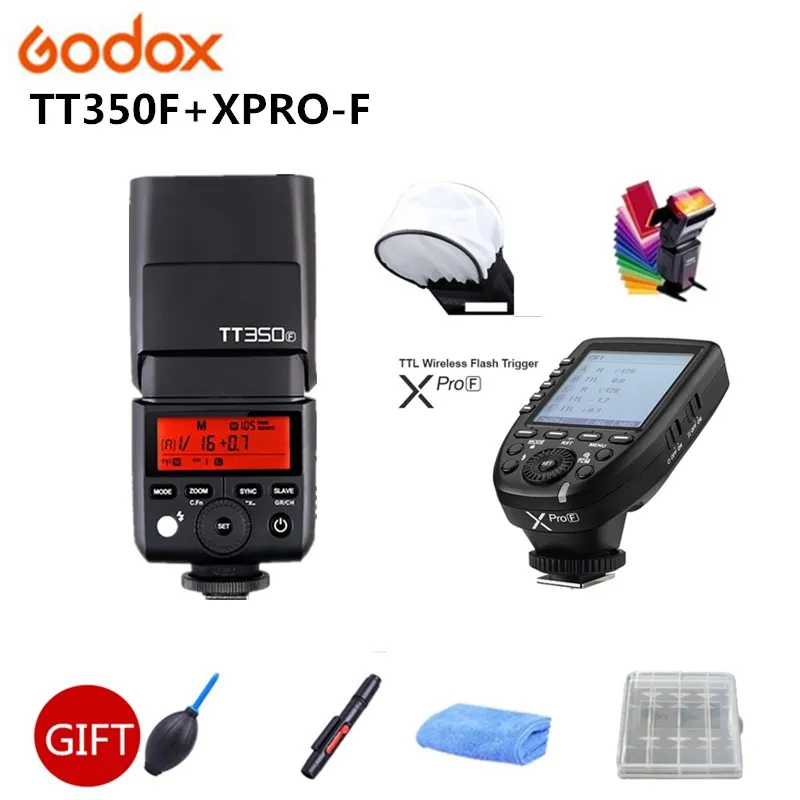 GODOX Mini TT350F Speedlite ttl HSS 2 4 ГГц 1/8000 s GN36 Flash карманные фонари TT350 + Xpro F триггер для камер