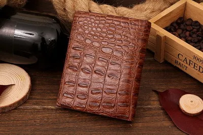 Мужские кошельки, натуральная кожа, высокое качество, 3 размера, кошелек, стиль, крокодиловые карты и держатели для удостоверений личности, многофункциональный мужской кошелек - Цвет: Coffee Vertical