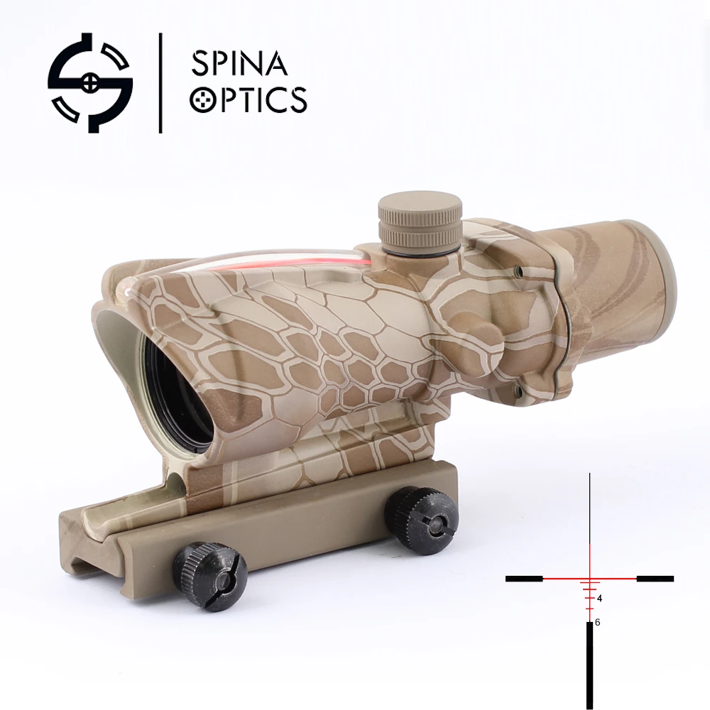 SPINA калиброванный прицел с красной точкой ACOG 4x32 красный волоконно оптический Combo