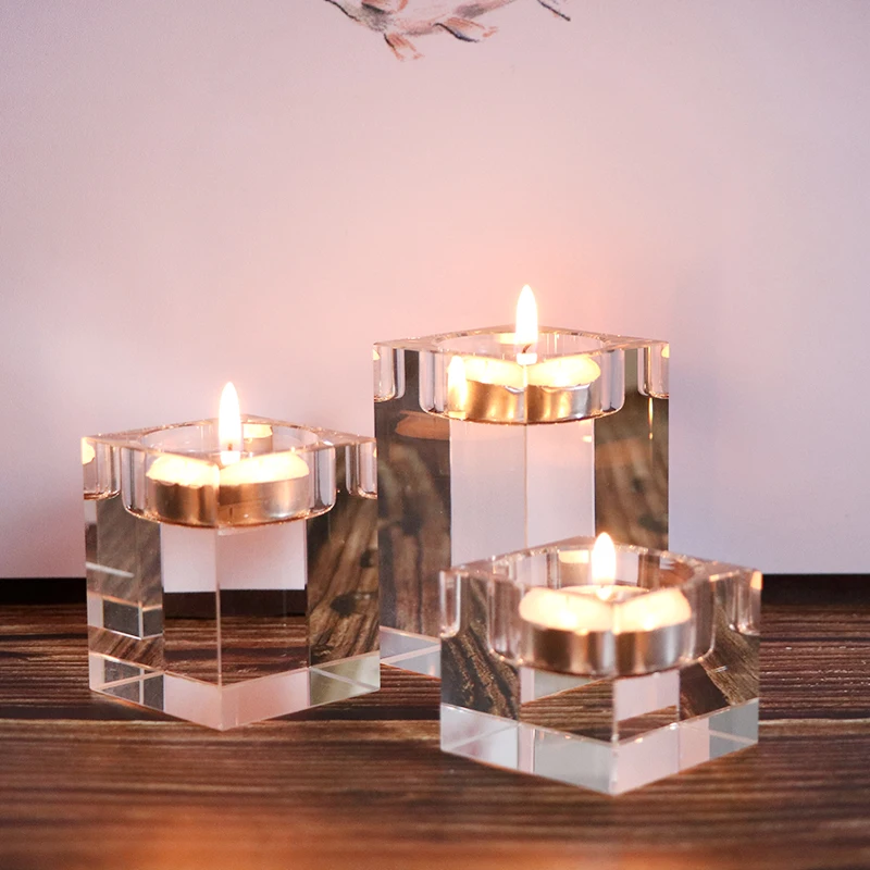 S Glass Home Decoration Lamp Candle Candlestick Ornament Wedding Party Accessories