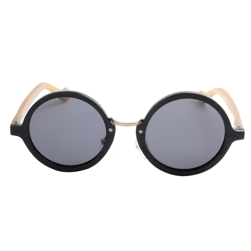 

LONSY 2017 New Round Buffalo Horn Sunglasses Women Brand Designer Sun Glasses For Women Fashion Sunglass Vintage oculos LS4001