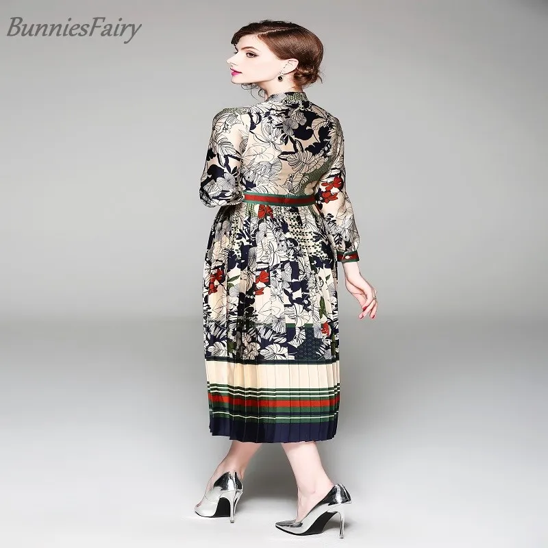 Новинка 2018 роскошное женское платье BunniesFairy с завязками на шее цветочным принтом