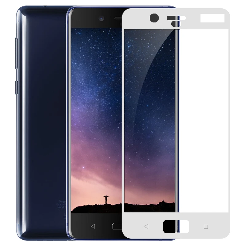 Full Cover Protective Guard Film for Nokia 8 Anti-fingerprint Water-proof White /Black Tempered Glass | Мобильные телефоны и