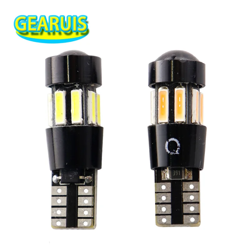 

4Pcs T10 W5W LED Bulb 7014 SMD 168 194 10 smd 7020 Non polar 0.12A Canbus error free Car Accessories Auto White Crystal Blue Red