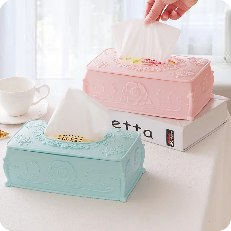 

Модная резная коробка для салфеток в форме розы, бытовой Настольный держатель для салфеток, съемная коробка для хранения салфеток