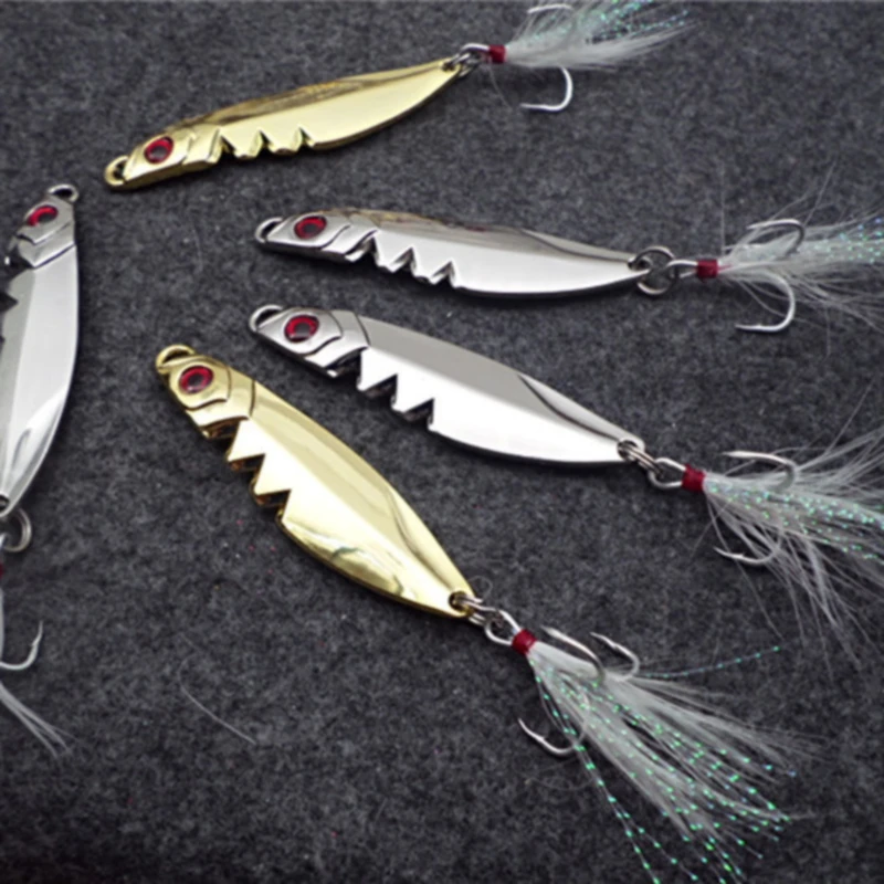 Gorgons Fishing Lure Metal Jigs Trout Spoon Jigging Feather Hooks Deep Diving | Lures