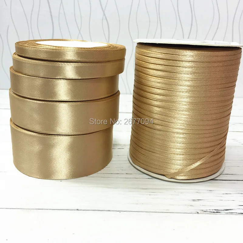 25 ярдов L. Gold красивая шелковая атласная лента свадебные украшения