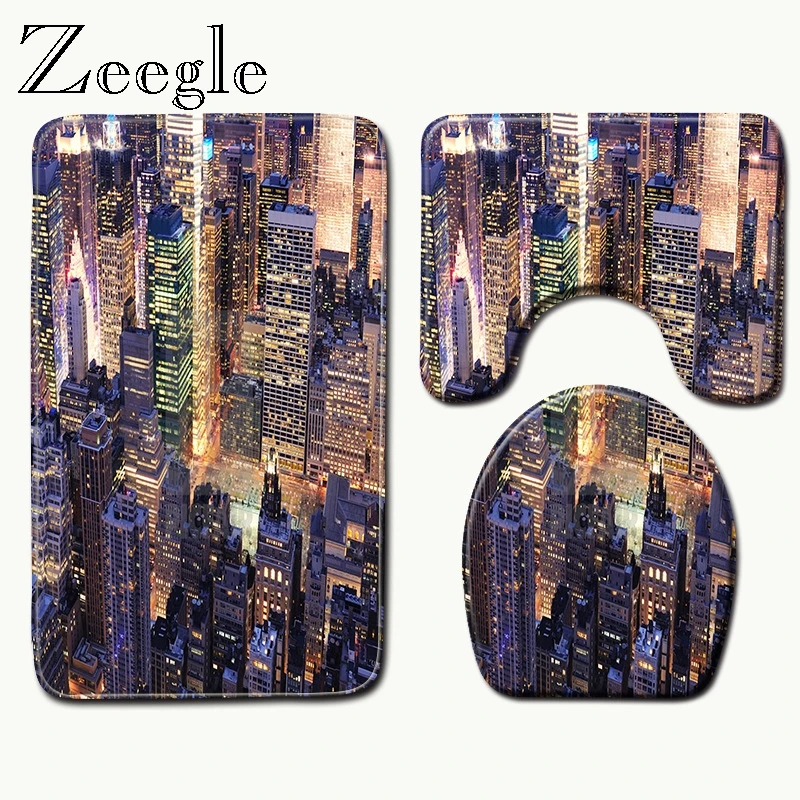 Zeegle 3 шт./компл. микрофибра коврик для ванной комнаты Набор мягкие пьедестал