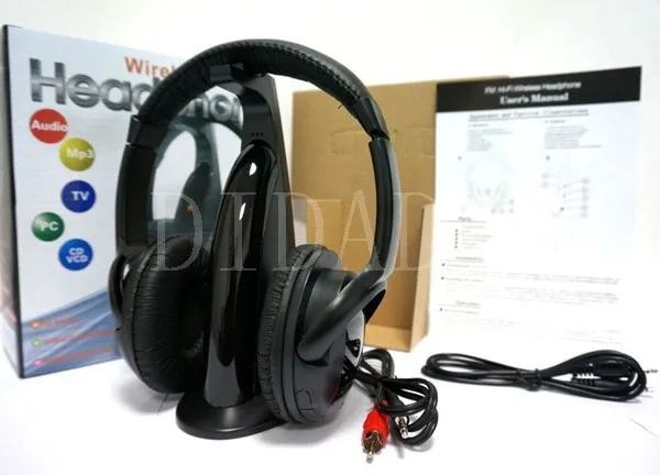 5 в 1 HIFI Беспроводные Наушники для MP3 Гарнитуры беспроводной Монитор FM Радио ТВ CD PC
