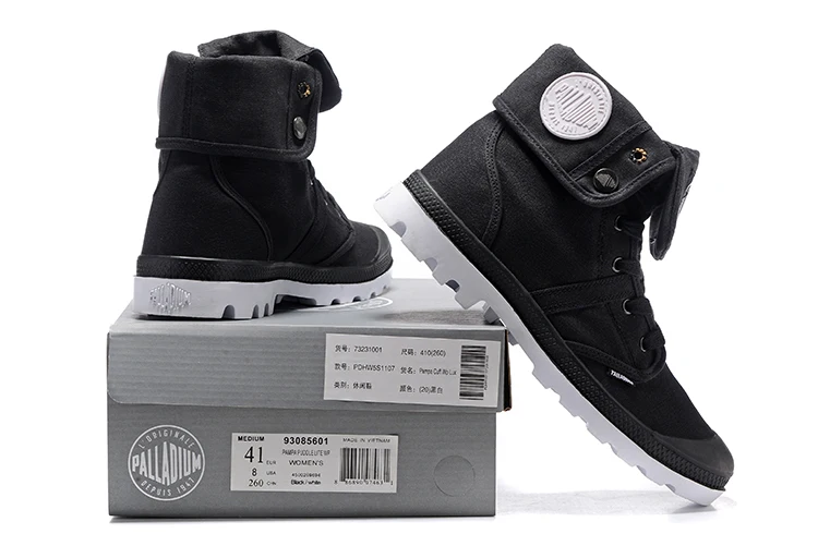 PALLADIUM Pallabrouse Black And White Sneakers Men High-top Military Ankle Boots Comfortable Casual Shoes Size 39-45 |