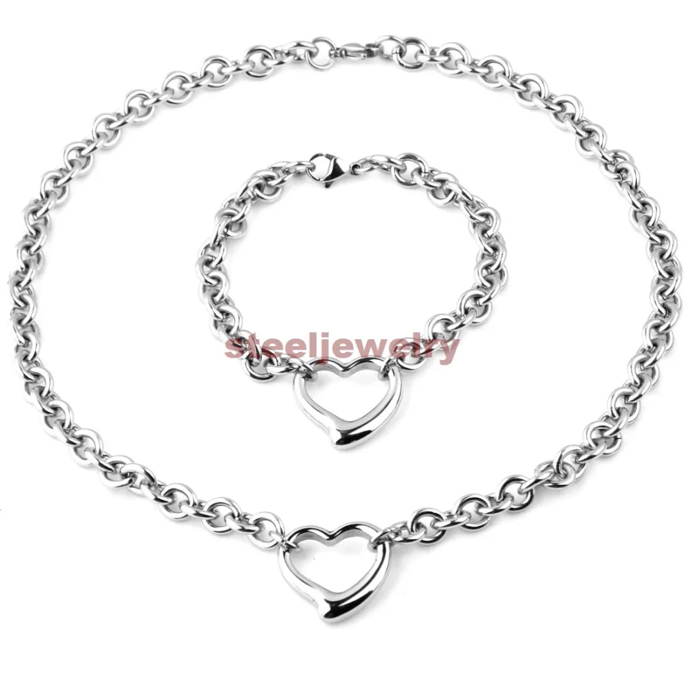 Женская цепочка из нержавеющей стали ожерелье браслет с полым сердцем 6 5 мм|necklace