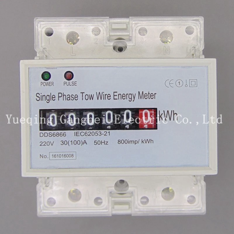 DDS6866 30(100) A 220V 50HZ однофазный din-рейка кВт-ч Ватт час din-рейка счетчик энергии Шаг двигатель ИМПУЛЬСНЫЙ аппарат дисплей