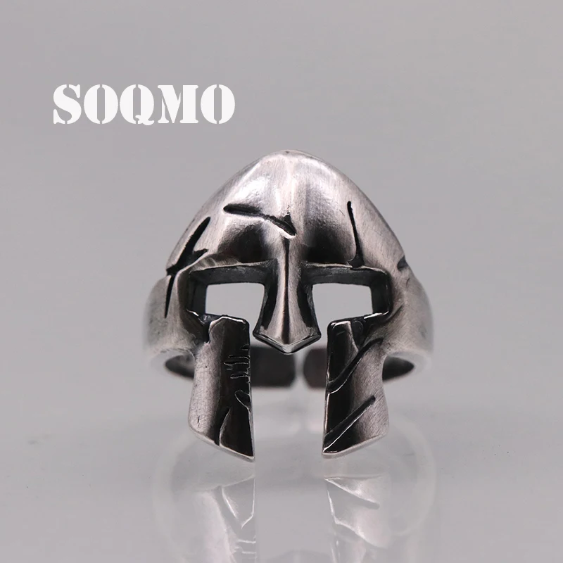 SOQMO 925 Серебряный Новый герой спартанской маски кольцо ювелирные изделия крутой