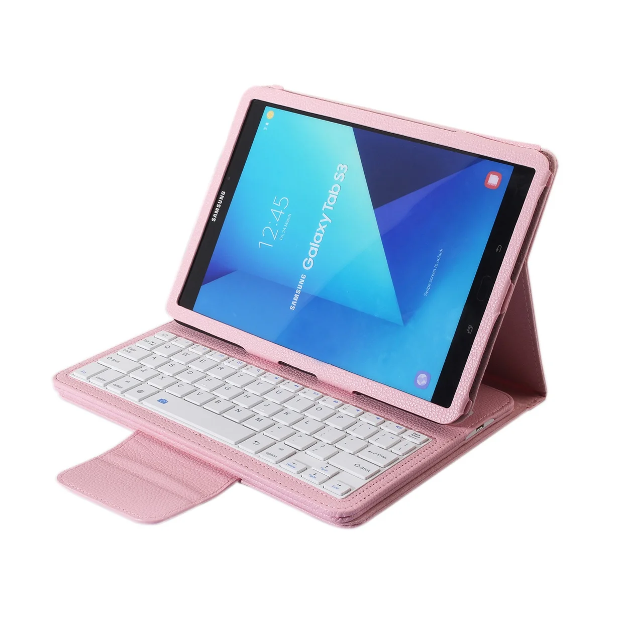 Для samsung Galaxy Tab S3 9,7, беспроводной Bluetooth чехол с клавиатурой для Galaxy Tab S3 9,7 T820, кожаный чехол-подставка для планшета+ стилус - Цвет: Розовый