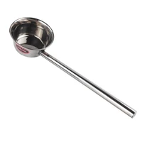 50pcs stainless steel ladle thickened water oil liquid scoop nonmagnetic long handle commercial strainers spoon 4 head 3 length