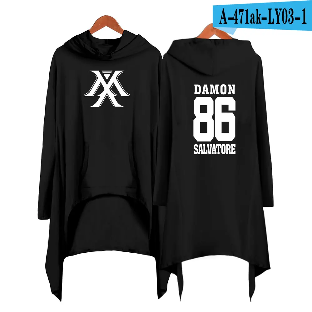 Прямая поставка Monsta x платье Мода Женская толстовка с капюшоном Monsta x женская одежда kpop одежда пуловер - Цвет: black