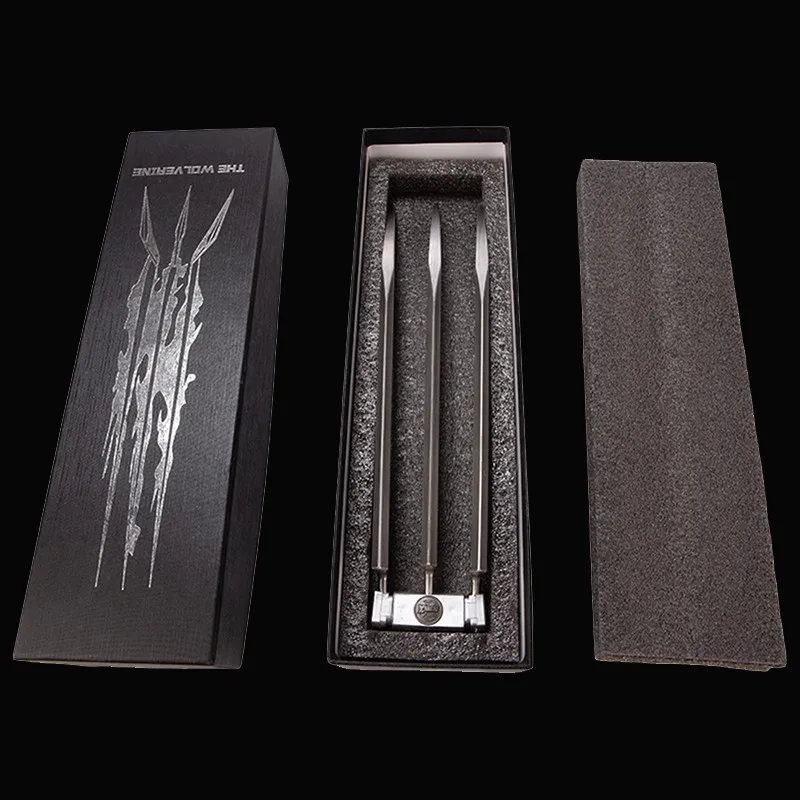 gift box packing 2 шт./пара Тип X-Для мужчин Росомахи Logan лезвие Коготь Paw 1:1 Косплэй Хэллоуина Косплэй Опора Супер герой Косплэй Книги об оружии игрушка - Цвет: gift box packing