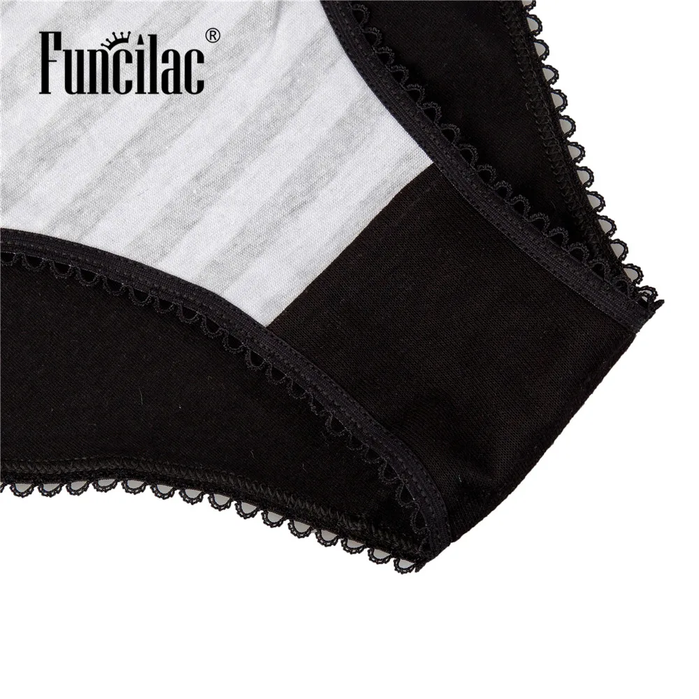 FUNCILAC женское нижнее белье хлопковые полосатые бесшовные трусики с низкой