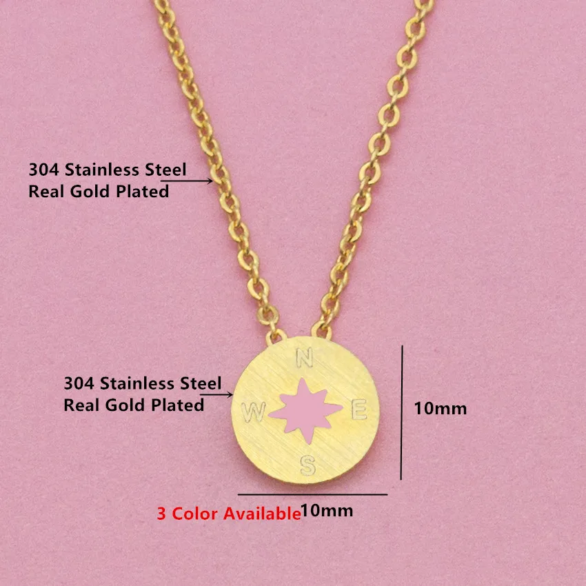 Ожерелье чокер из нержавеющей стали цвета розового золота с подвеской в виде