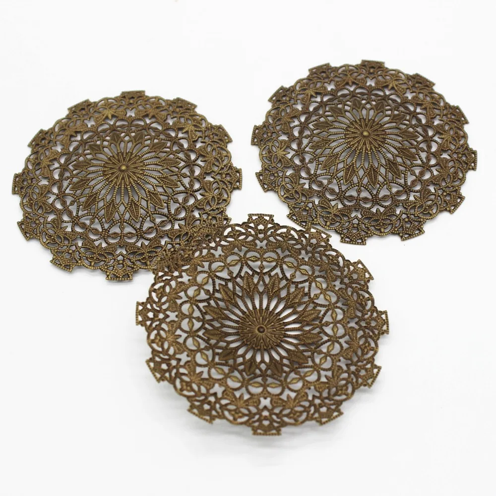 SEA MEW 10PCS 56mm Metal Copper Filigree Flowers Connectors Hollow Out Charm For Jewelry Making | Украшения и аксессуары
