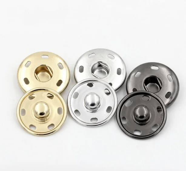 Sew On Snaps Buttons 2 Parts Metal Brass Press Button Fasteners Silver Black Gold Gunblack 30sets/lot | Дом и сад