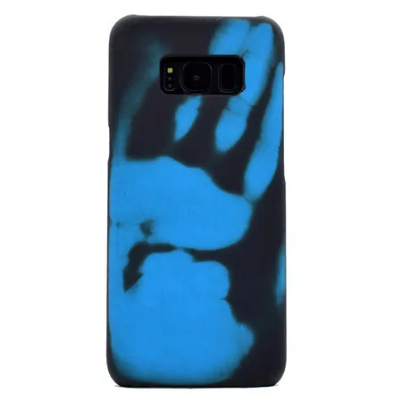 Blue Термосенсор флуоресцентный меняющий цвет крутой Матовый PC чехол для телефона чехол для samsung S8 Plus грязеотталкивающий чехол для телефона - Цвет: Blue