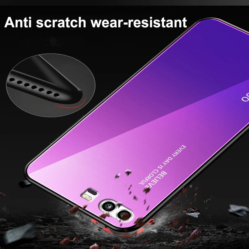 For Huawei P10 Case capa Tempered Glass Luxury Gradient Soft Silicone Frame Back Cover P 10 VTR-AL00 Phone Cases | Мобильные