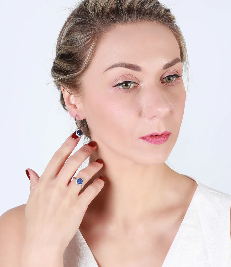 ORSA JEWELS серебряные кольца из натуральной 925 пробы для женщин, бирюза, инкрустированная установка, AAA кубическое женское циркониевое кольцо, ювелирные изделия ASR55