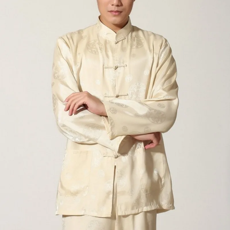 Мужская форма кунг-фу с принтом китайского дракона тренировочная Спортивная