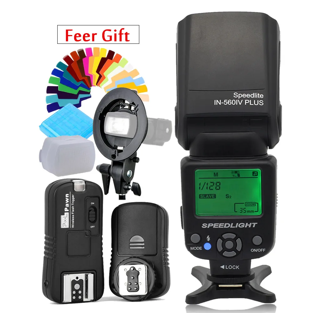 IN560iv plus kit IN560IV плюс Wireles флэш-памяти или Godox TT685C флэш-ttl HSS Камера синхроконтакта разъем для внешней вспышки типа или пикселей M8 2,4 флеш-накопители+ Беспроводная вспышка триггера для Canon Камера - Цвет: IN560iv plus kit