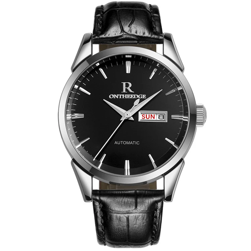 Silver black Вечная классика! Топ Роскошные мужские часы с 1853 мужские деловые наручные часы с календарем кожаный ремешок мужские кварцевые часы подарок - Цвет: Silver black