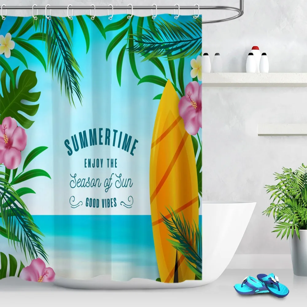 Гавайский Красный Желтый Цветочный зеленый тропический растительный Surfboard
