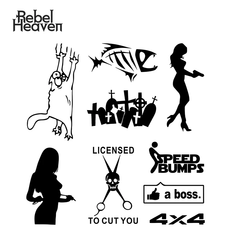 Автомобильный Стайлинг Rebel Heaven забавный стикер JDM как босс скелет племенная рыба