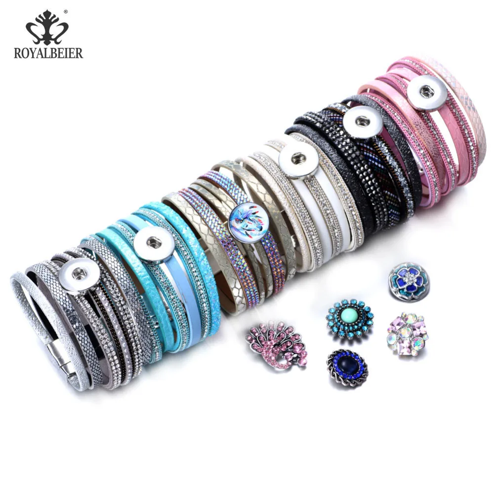 1 шт. мужской браслет из ПУ кожи 18/20 мм|bracelet fit|button braceletsnap button bracelet |