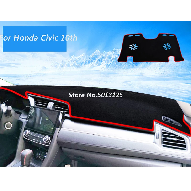 

Car Left Right Hand Drive Dashboard Mat Cover Pad Anti-UV Sun Shade Instrument Panel Carpet For Honda Civic 10th 2016-2020