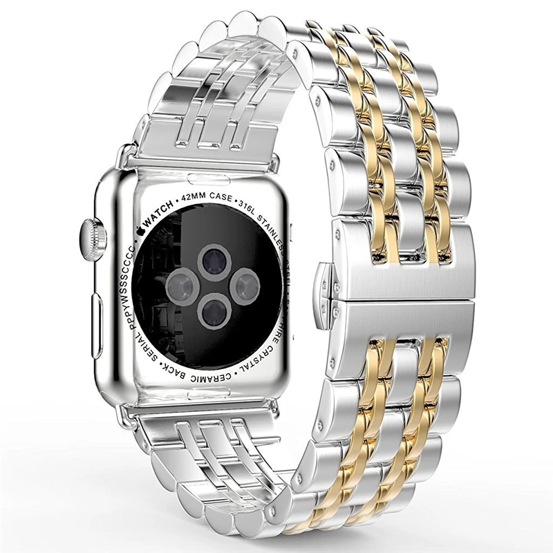 Ремешок из нержавеющей стали для Apple Watch band 44 мм 40 браслет iwatch 42 мм/38 apple watch series 5 4 3 2