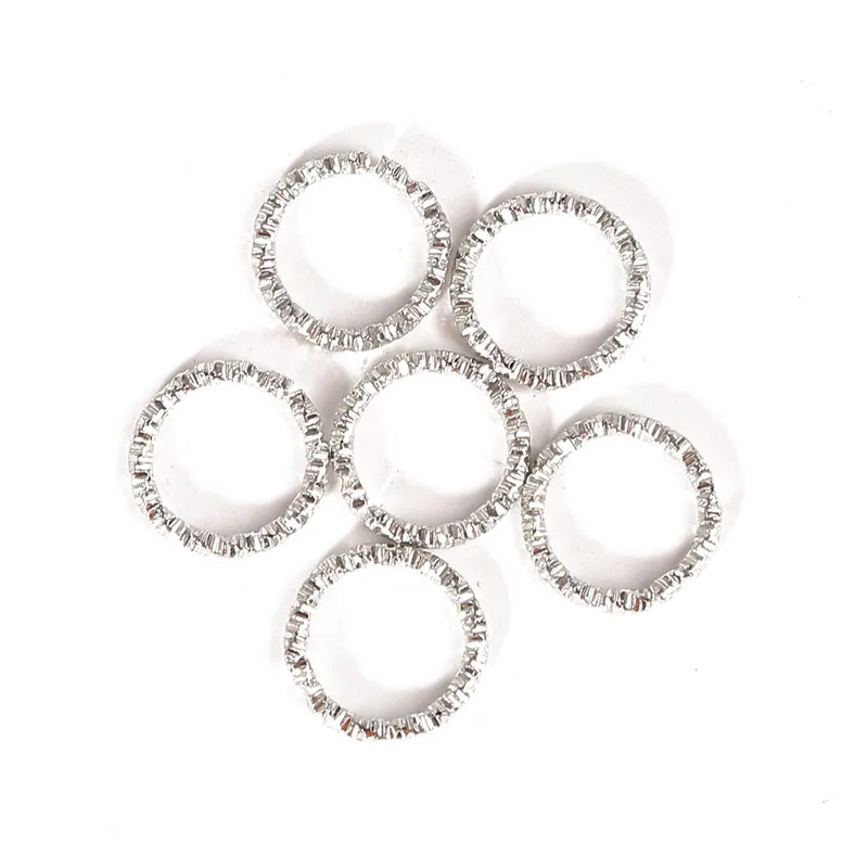 Rhodium 50 шт./лот, корейский стиль, круглые прыгающие кольца, модные витые закрытые кольца, соединитель для Diy, подвески, аксессуары для изготовления ювелирных изделий - Цвет: Rhodium