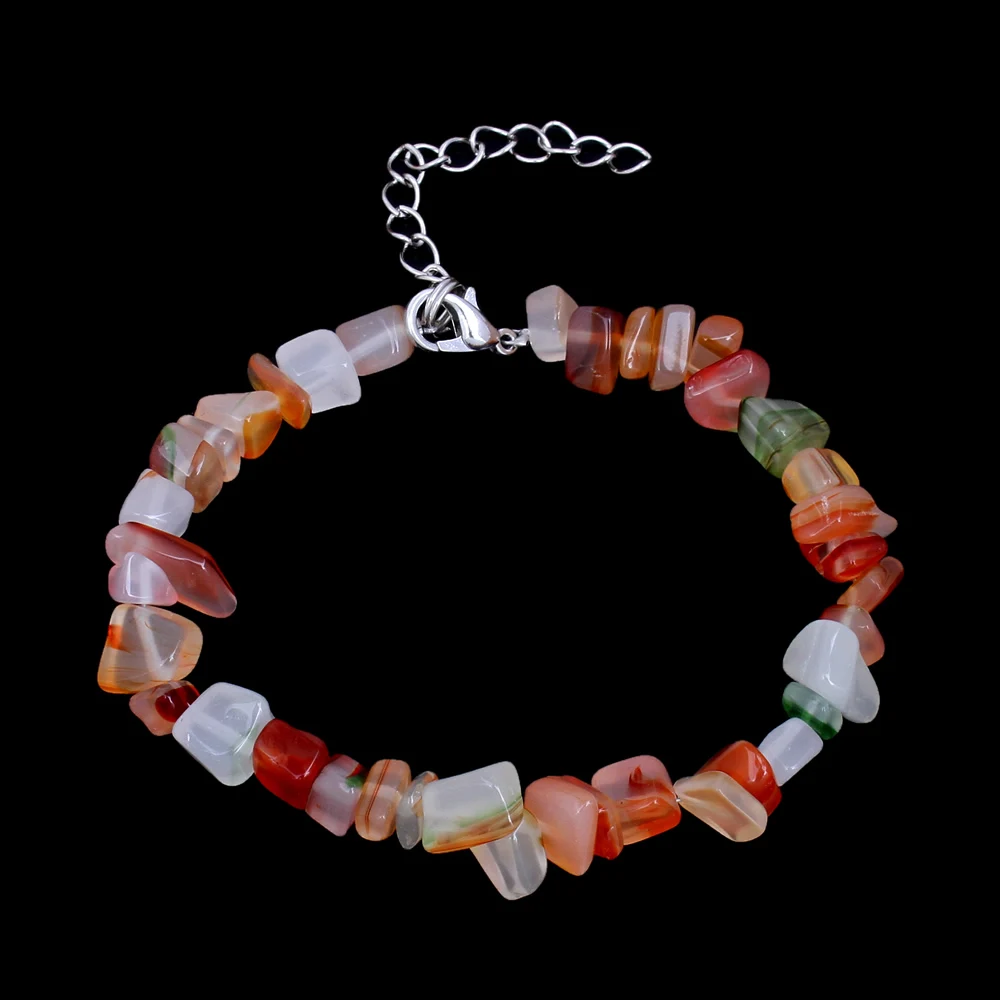 lace agate YYW с фабрики натуральный настоящий кристалл камень кварц опал лунный камень браслеты из бисера Для женщин ювелирные изделия браслет - Окраска металла: lace agate