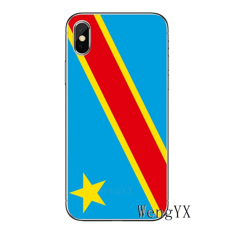 Роскошный чехол из мягкого ТПУ с национальным флагом для Apple iPhone 8 7 plus 6s 6 plus X XR XS Max SE 5S 5c 5 4S 4 - Цвет: Congo-Flag-A-06