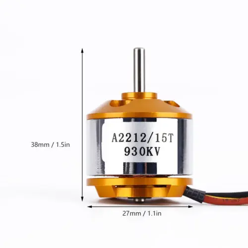 Бесщеточный электродвигатель 930KV A2212 с внешним ротором для многовинтового
