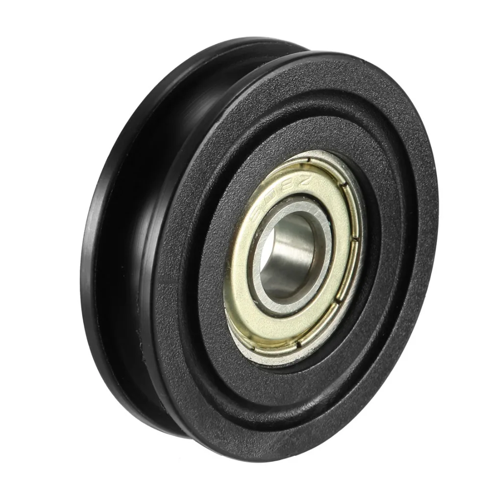 UXCELL1pcs 10x35x9/8x50x12/8x40x10/6x30x10/6x27x9/6x24x9mm Black/White Metal V Groove Guide Bearing Ball Wheel Pulley Rail |