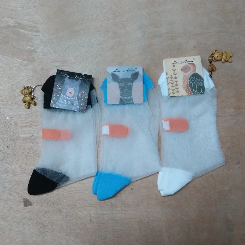 Корейские милые модные растягивающиеся носки с принтом в стиле Харадзюку