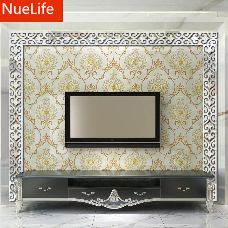 Акриловые зеркальные настенные 3D наклейки на стену в гостиной спальне фоне