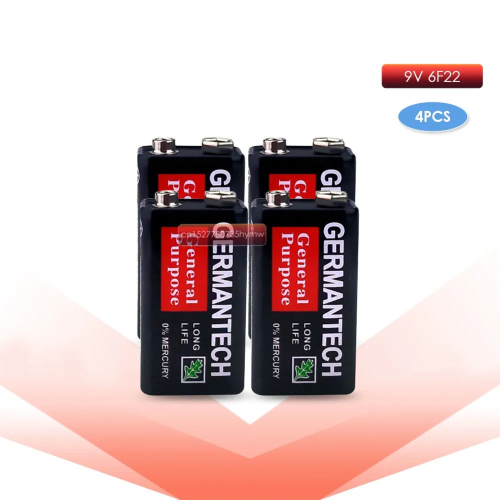 4 шт. аккумулятор 9 В 6F22ND PPP3 MN1604 6LR61 сверхмощный сухой не перезаряжаемый для