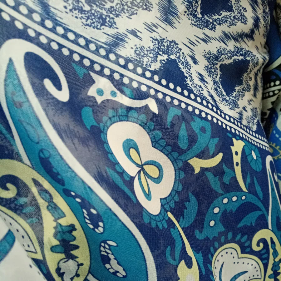 Шифоновое платье ткань в богемном стиле с принтом мягкая дышащая юбка блузка |